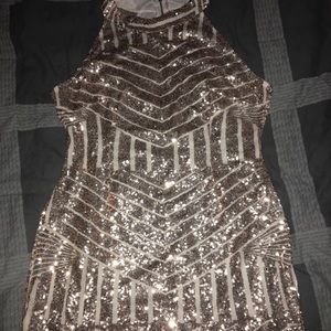 fashion nova rose gold dress